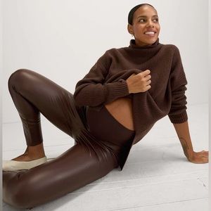 The Faux Leather Legging in Chocolate by HATCH (Maternity) NWT